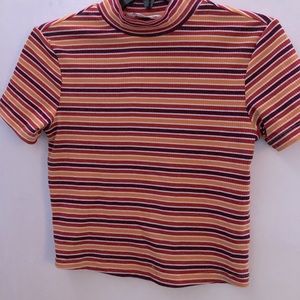 NEED GONE! Multicolor striped mock neck